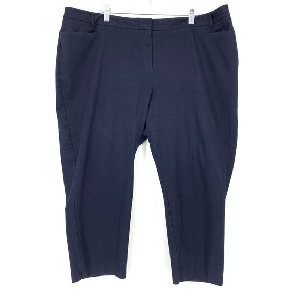 SOLD Lane Bryant Pants Women's Plus Size 24 Crop Navy Blue Slash Pockets - Picture 2 of 8